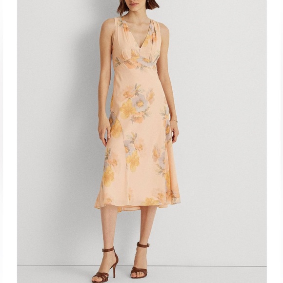 Lauren Ralph Lauren Dresses & Skirts - Lauren Women's Ralph Lauren Floral Crinkled Georgette Dress Size 12 NEW